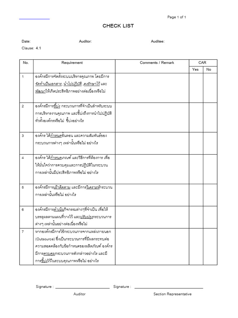 Checklist 4.1 | PDF