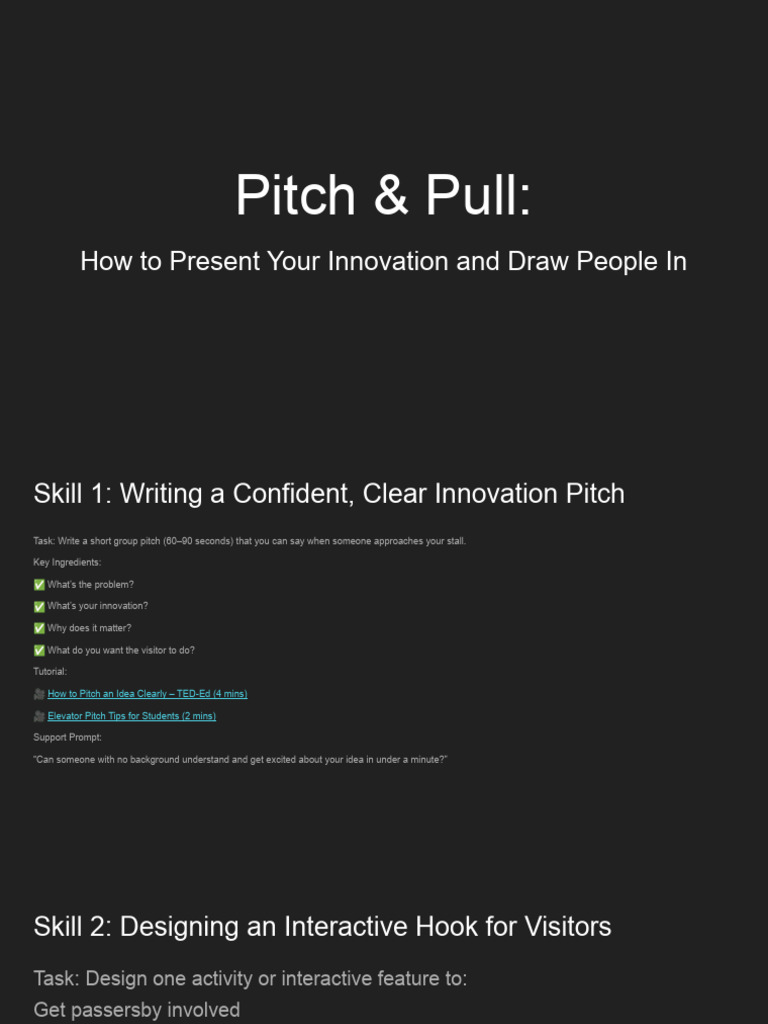 Engaging Innovation Pitch Strategies | PDF