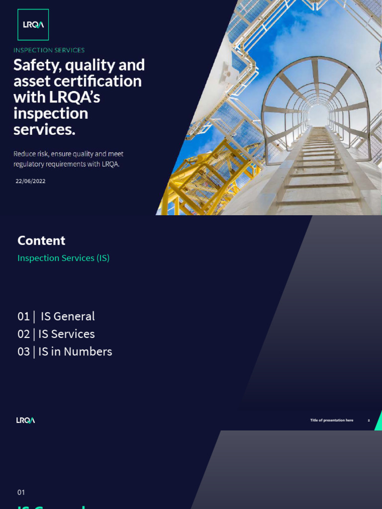 LRQA Inspection Services Overview | PDF | Certification | Audit