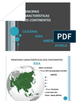 Main Features of Continents in  Chars