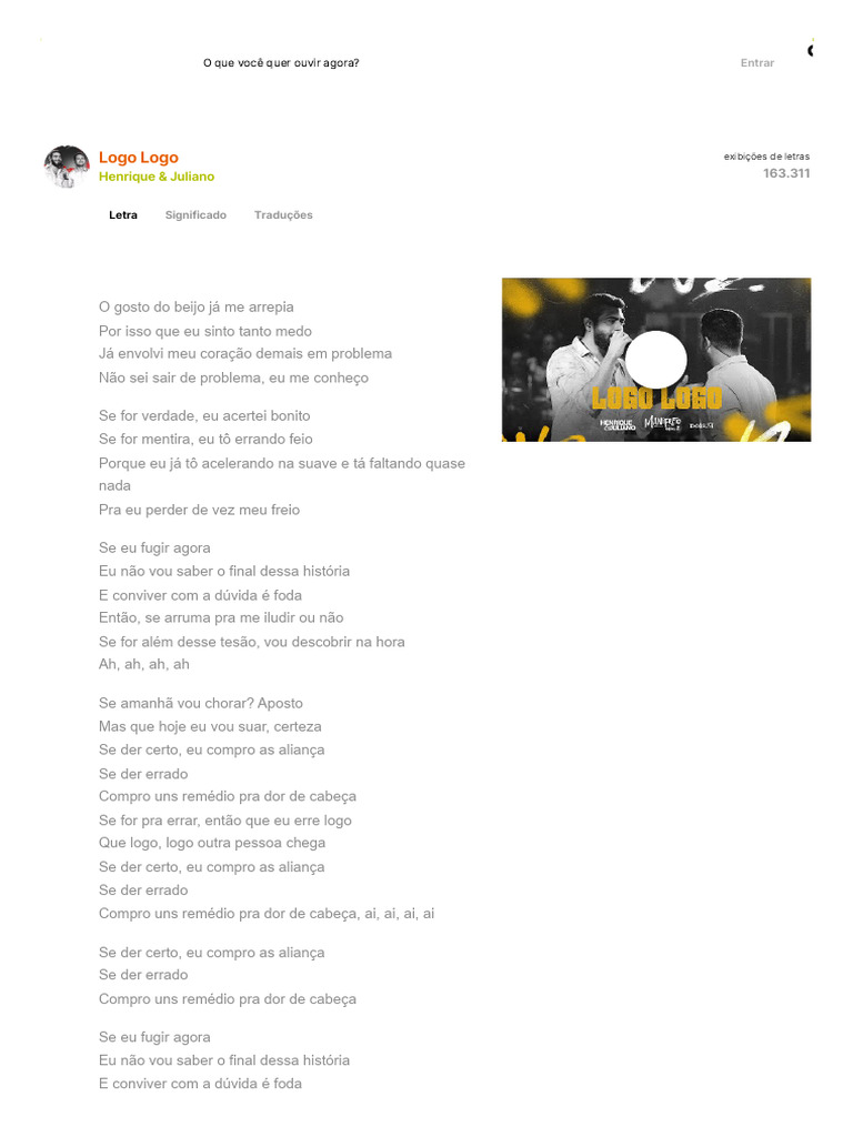 Letra da Música 