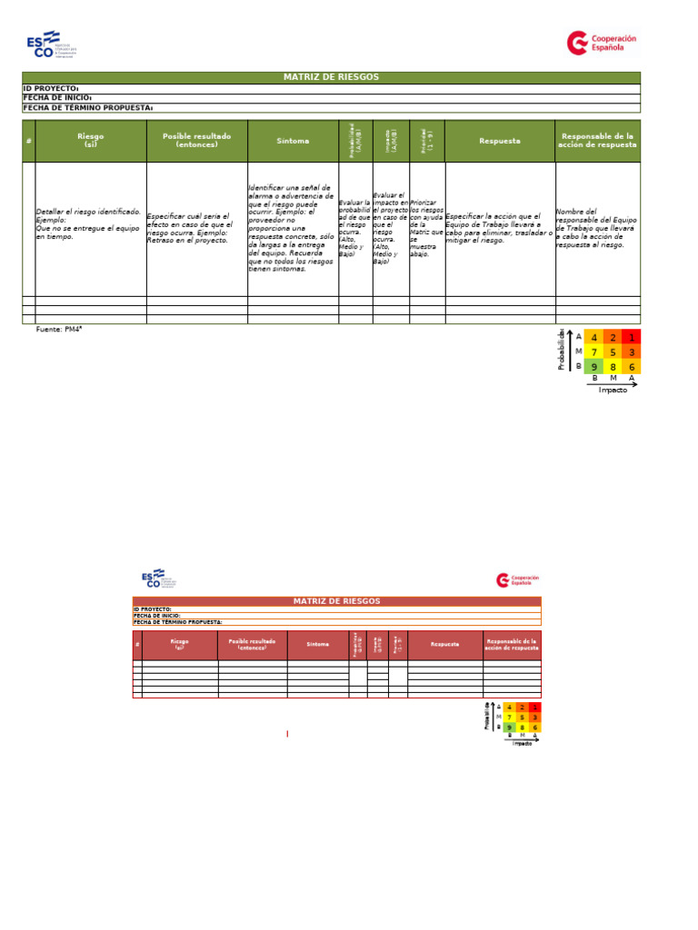 Matriz de Riesgos en Proyectos | PDF