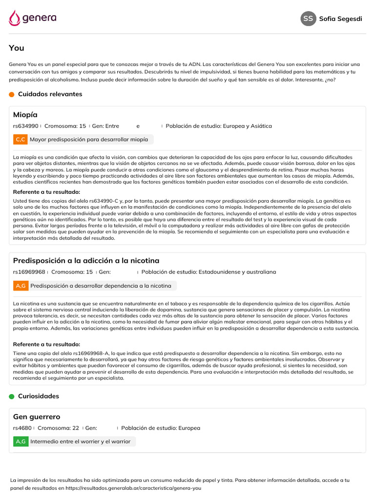 Genera You - Genera | PDF | Nicotina | Color de los ojos