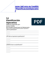 La Planificacion Operativa