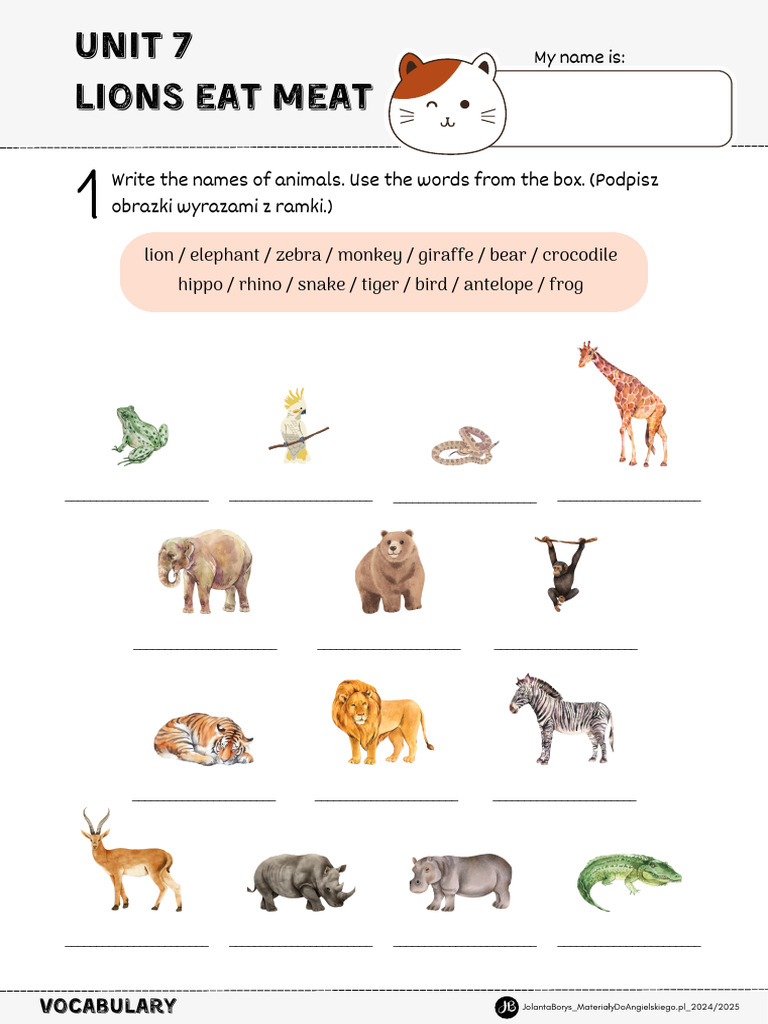 Unit 7 - Lions Eat Meat | PDF