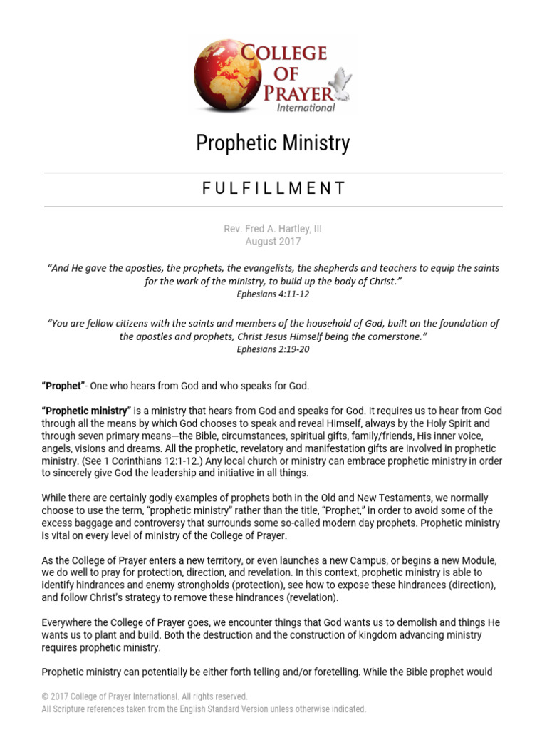 Understanding Prophetic Ministry | PDF | Revelation | Prophecy