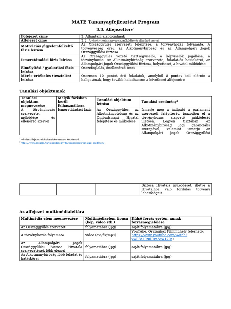 CSTL Alfejezetterv 3.3 | PDF