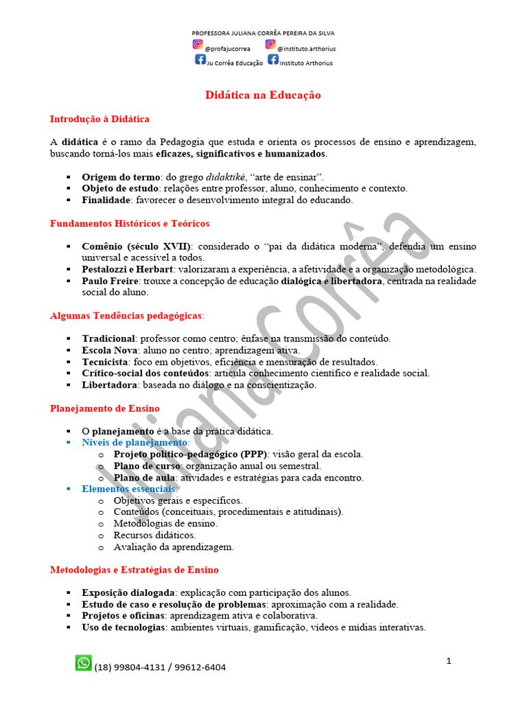 Didática na Educação: Fundamentos e Práticas | PDF | Pedagogia | Método ...