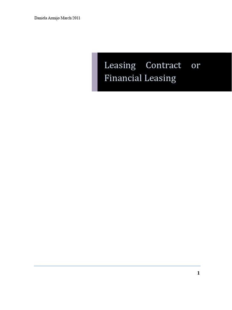 Understanding Financial Leasing Basics | PDF | Lease | Leasehold Estate