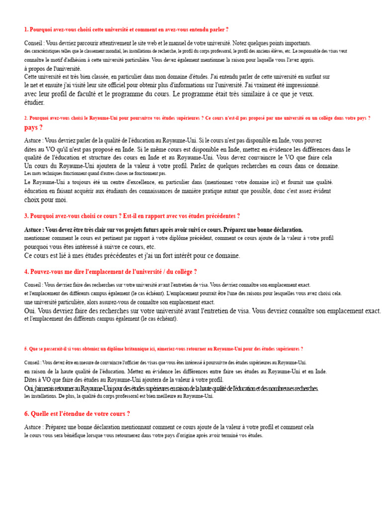 Choix d'études au Royaume-Uni : motivations et avantages | PDF ...