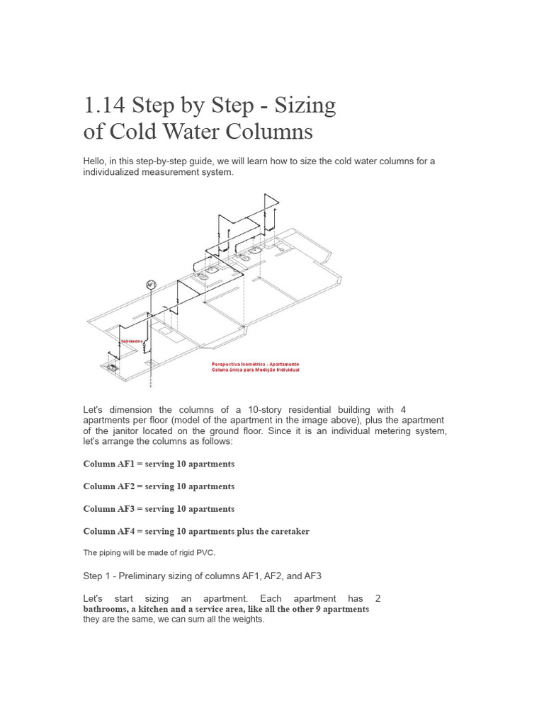 Sizing Cold Water Columns Guide | PDF | Pressure | Fluid Dynamics