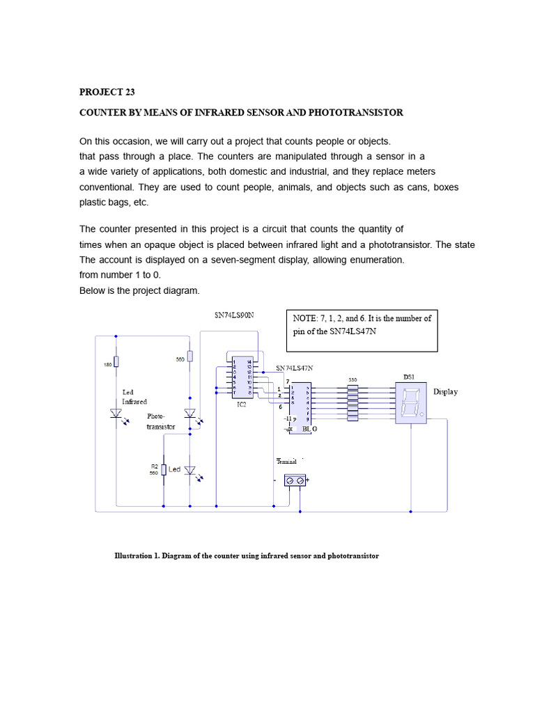 Infrared Sensor Object Counter Project | PDF | Resistor | Infrared