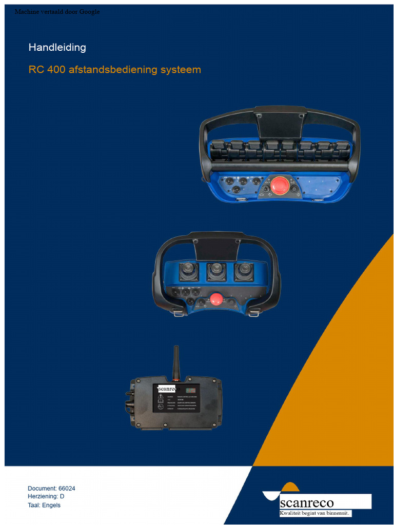 Handmatige Afstandsbediening RC 400 | PDF