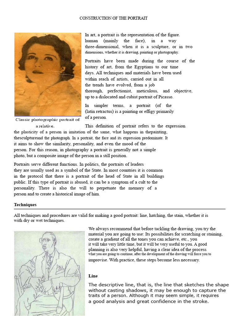 Portrait Construction Techniques Explained | PDF | Portrait | Drawing