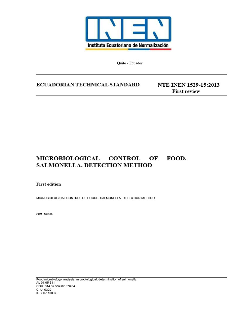 Salmonella Detection in Food Standards | PDF | Agar