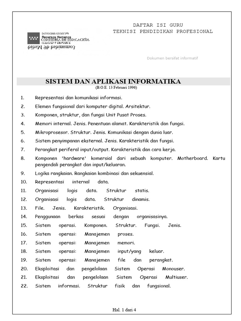 Panduan Sistem dan Aplikasi Informatika | PDF