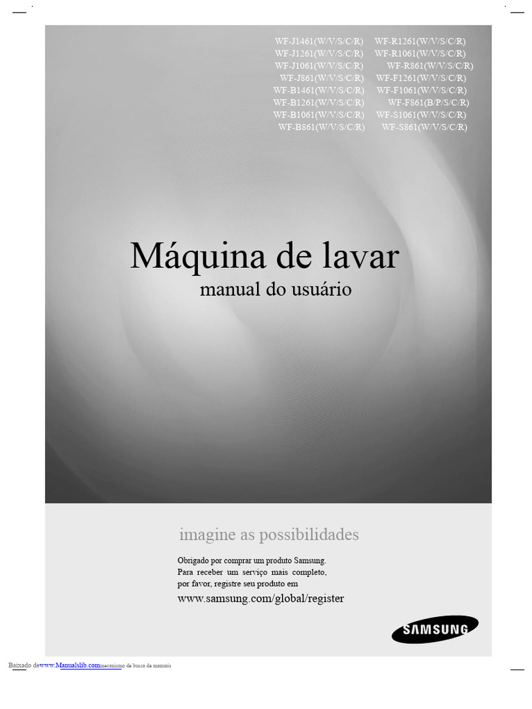 Manual do Usuário da Máquina de Lavar Samsung | PDF | Máquina de lavar ...