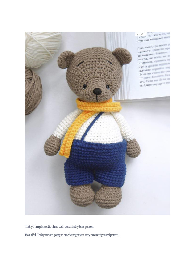 Crochet Barney the Bear Pattern | PDF | Amigurumi | Knitting