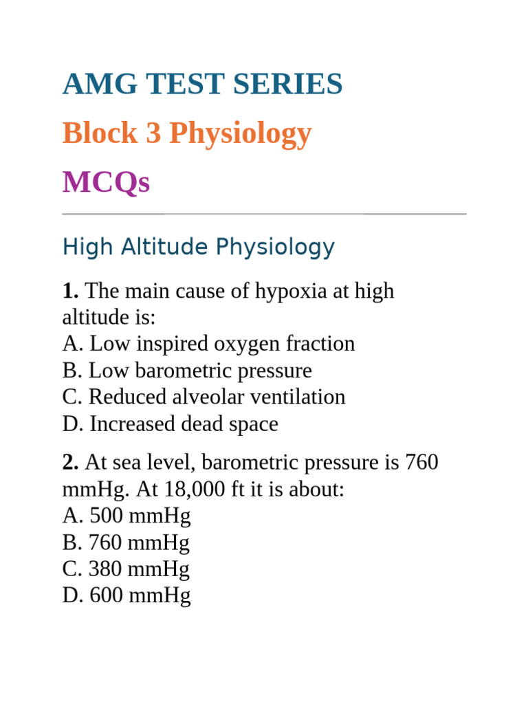 Block 3 Physiology Deep Sea | PDF | Breathing | Underwater Diving