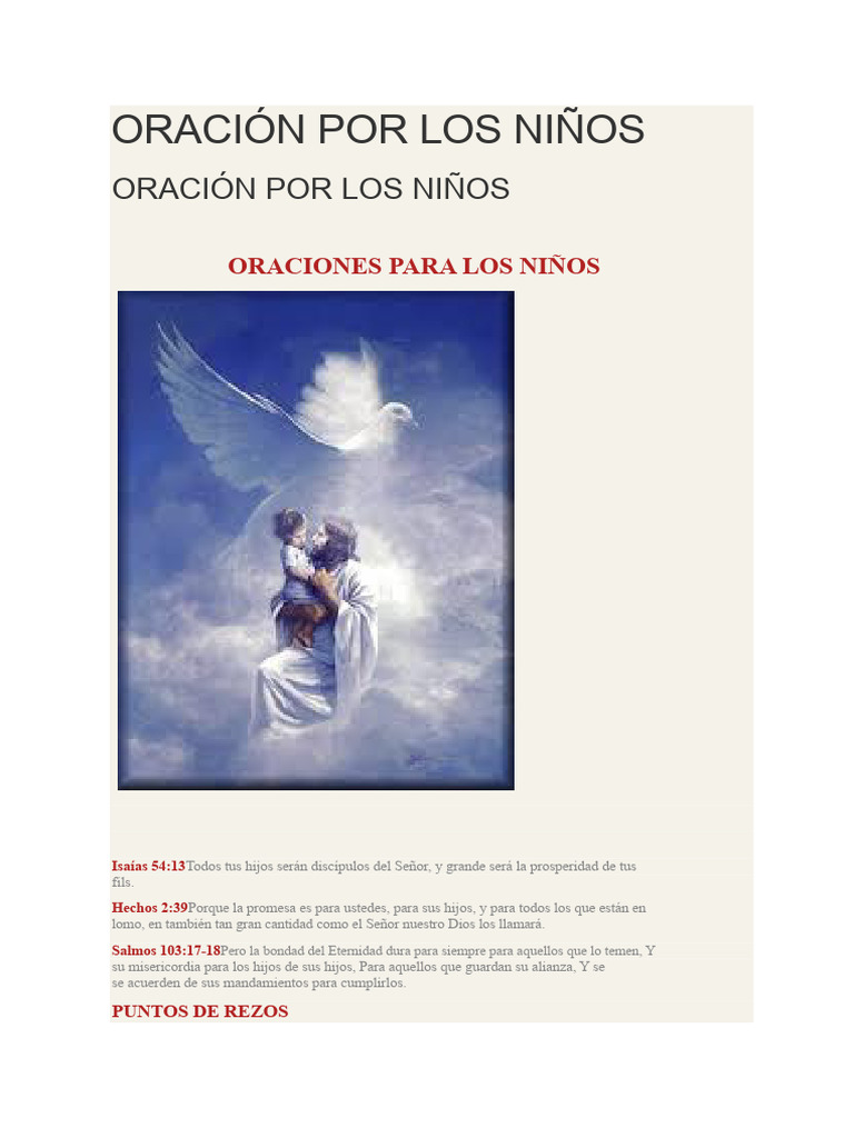 Oraciones Poderosas por Nuestros Hijos | PDF | Oración | Cristo (título)