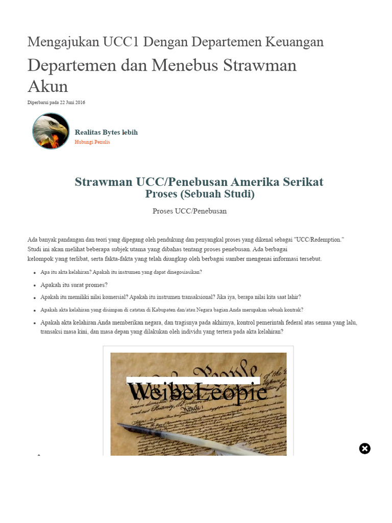 Proses UCC1 dan Penebusan Strawman | PDF