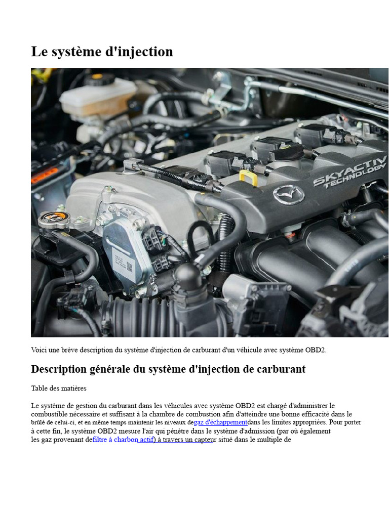 Système d'injection de carburant OBD2 | PDF | Injection (moteur) | Moteurs