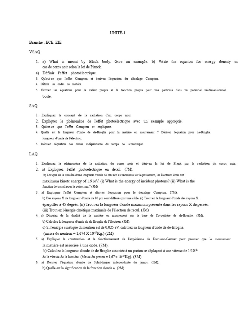 Concepts clés en physique quantique PDF Effet photoélectrique Vagues — free download