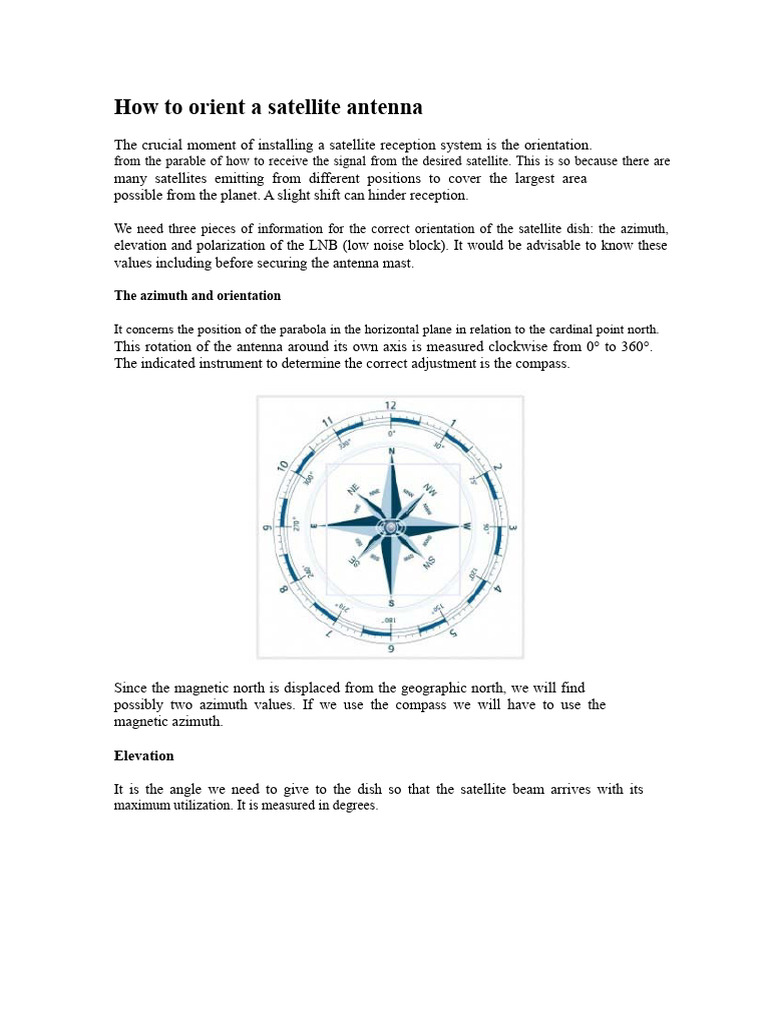 Satellite Antenna Orientation Guide | PDF | Polarization (Waves ...