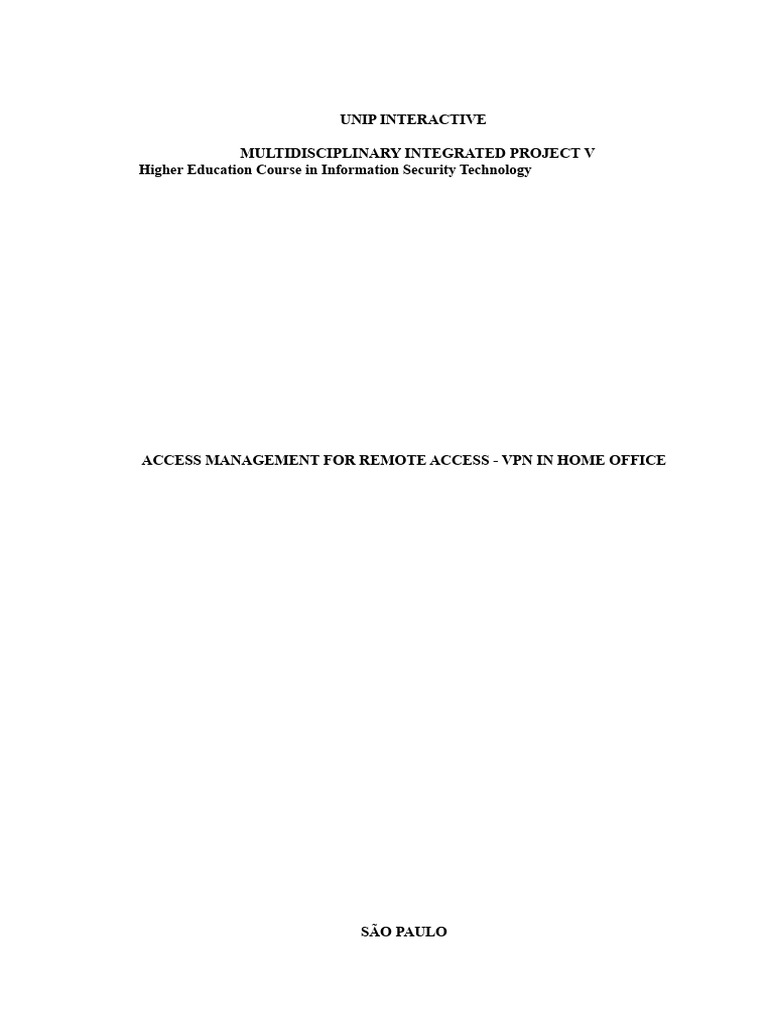 Pim V - Access Management For Remote Access - VPN in Home Office | PDF ...