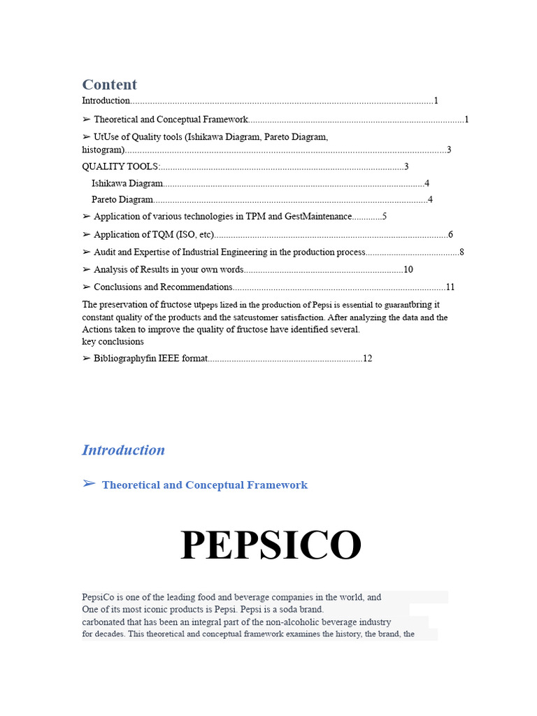 PepsiCo Quality Control and Tools Analysis | PDF | Pepsi Co | Audit
