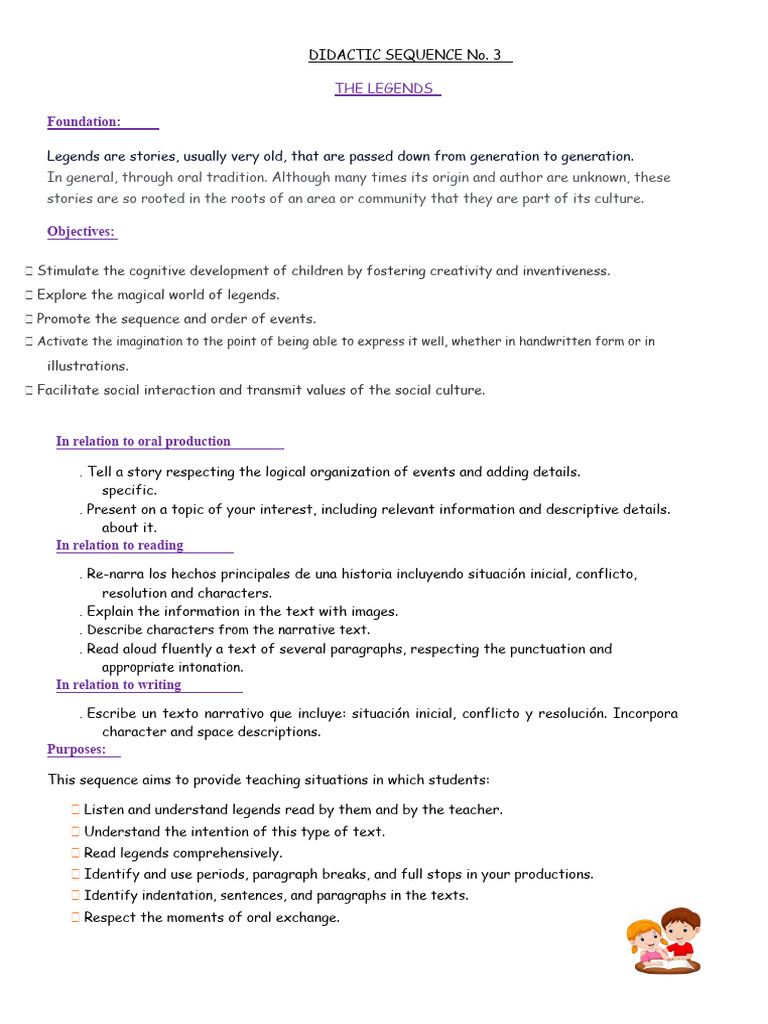 Didactic Sequence N 3 Legend | PDF | Narrative | Legends