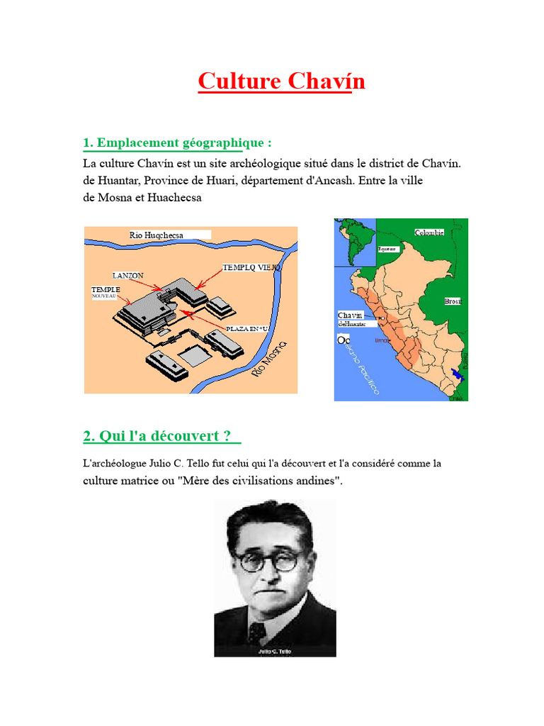 Culture Chavín : Mère des civilisations andines | PDF