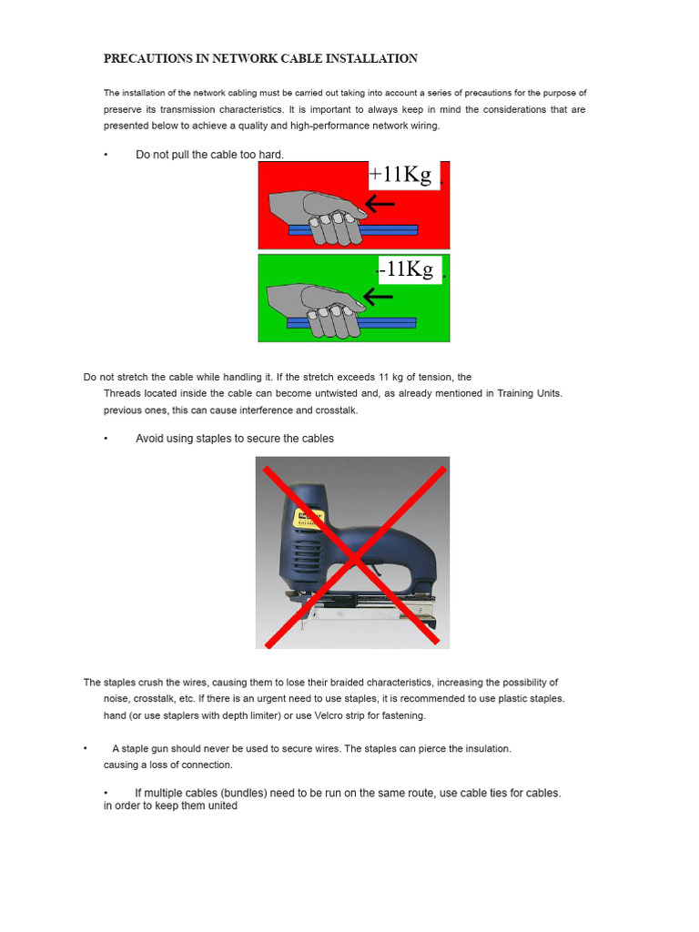 Network Cable Installation Safety Guide | PDF | Electrical Wiring ...
