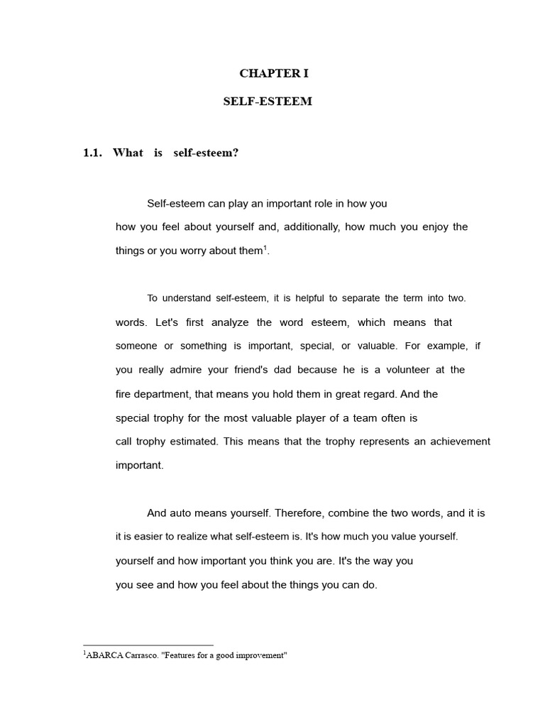 Understanding Self-Esteem in Children | PDF | Self Esteem | Behavioural ...