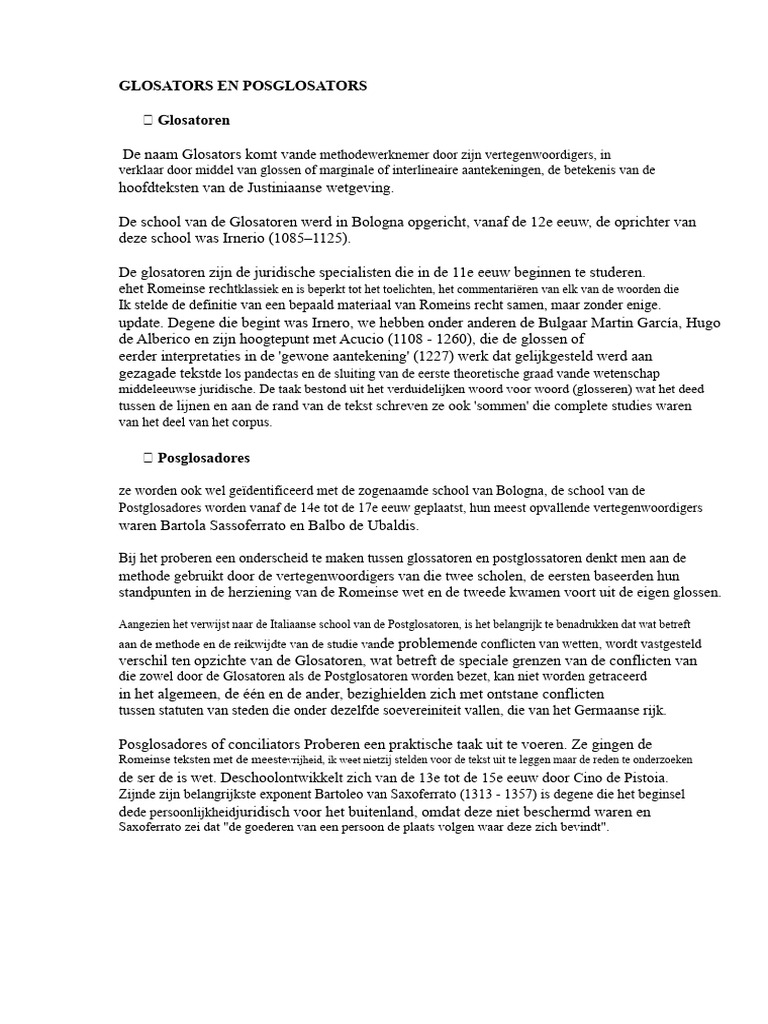 Glosatoren en Postglosatoren | PDF