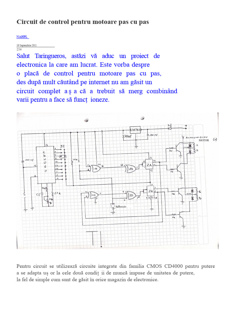 Circuit de Control Pentru Motoare Pas Cu Pas | PDF