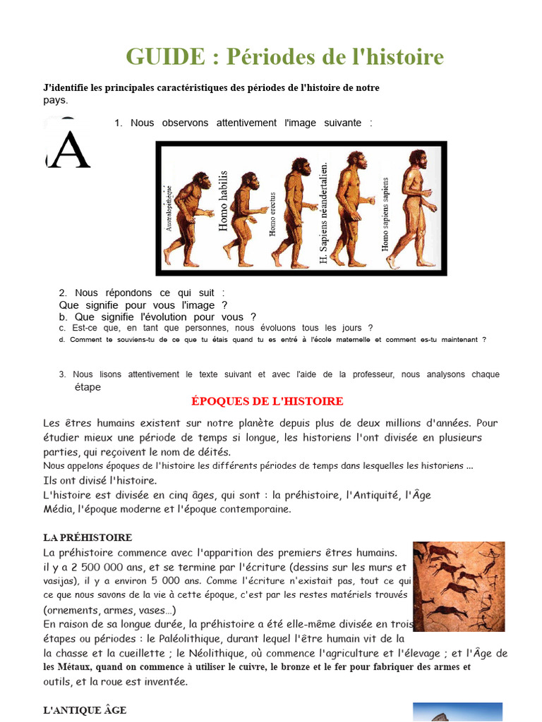 Périodes clés de l'histoire humaine | PDF | Enseignement des Arts libéraux