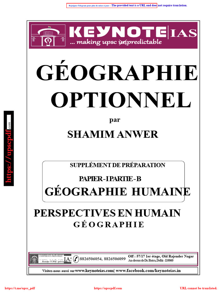 Géographie Humaine : Syllabus et Perspectives | PDF | Géographie ...