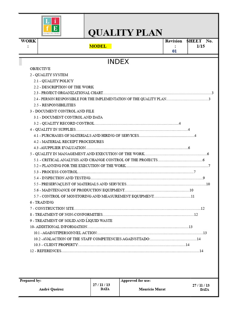 Construction Quality Management Plan | PDF | Concrete | Calibration