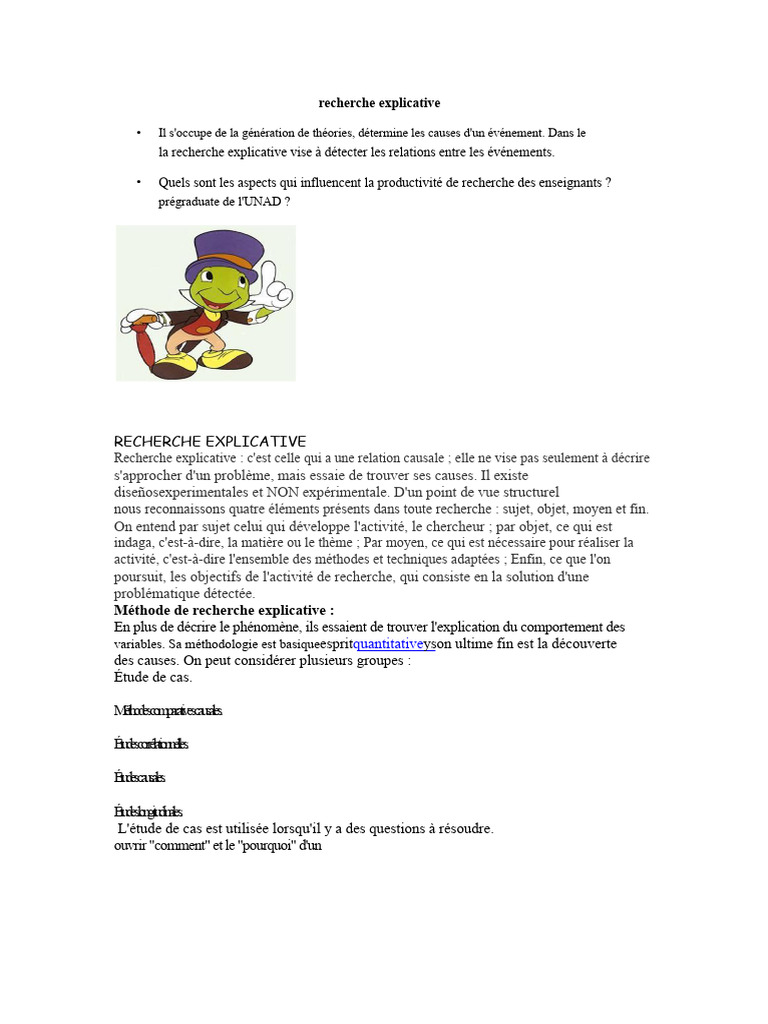 Recherche explicative et ses méthodes | PDF | Méthode scientifique ...
