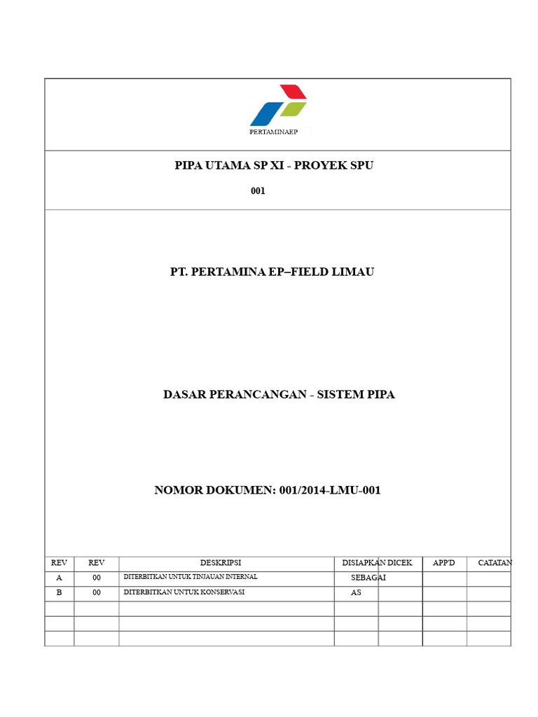 Dasar Desain - Sistem Pipa Trunkline | PDF