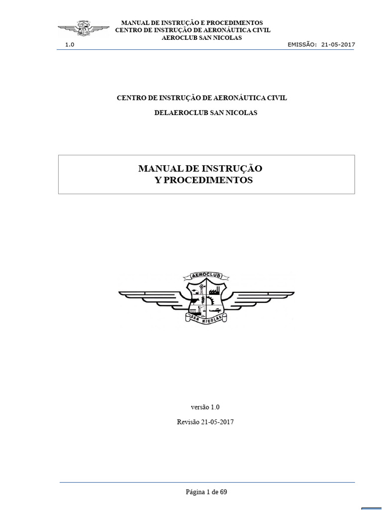 Manual de Instrução Aeronáutica Civil | PDF | Avião | Revisão