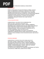 Pre-Existing Medical Conditions List | PDF
