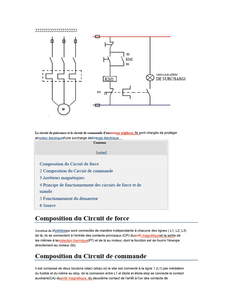 Circuits de commande et puissance moteurs triphasés PDF Relais — free download