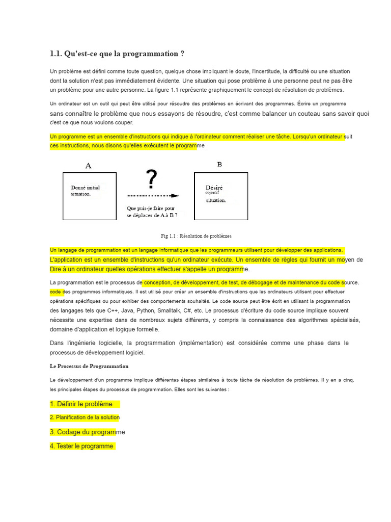 Introduction à la programmation informatique | PDF | Programmation ...