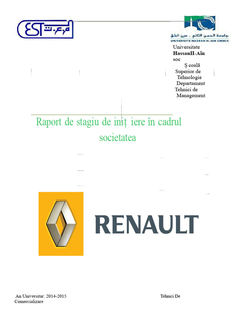 Raport de Stagiu de Ini Iere În Cadrul Societatea | PDF