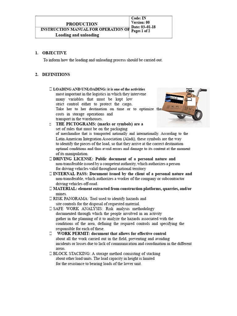 Loading and Unloading Procedures Guide | PDF | Logistics | Warehouse