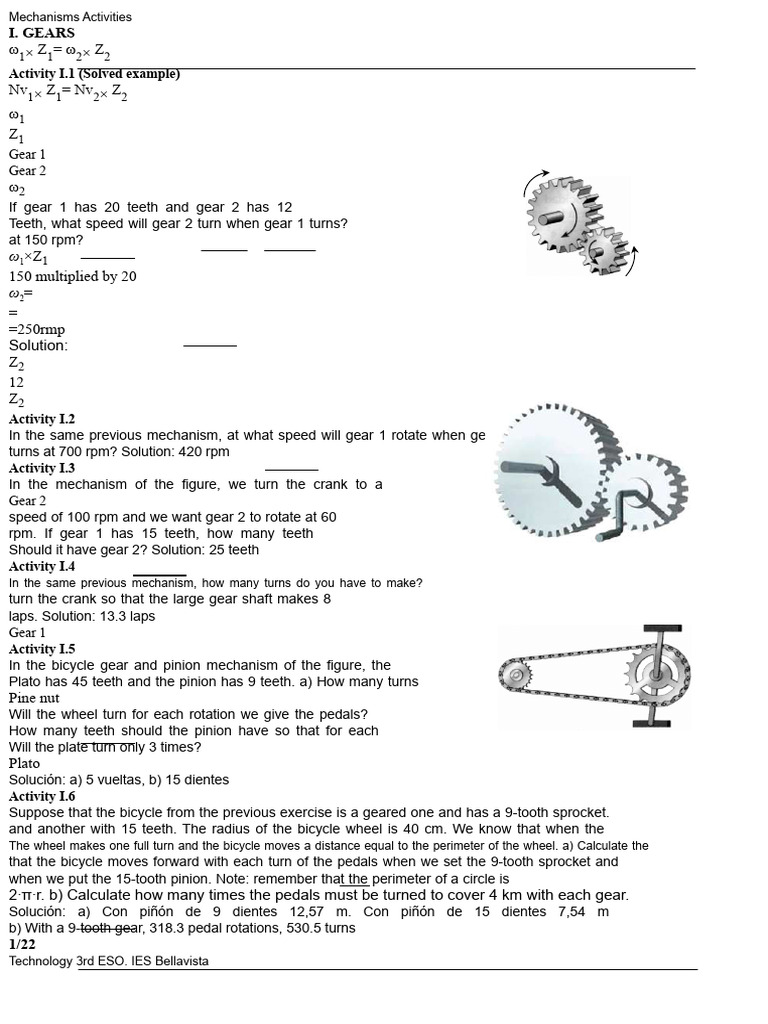 Gear Mechanisms and Calculations Guide | PDF | Gear | Screw