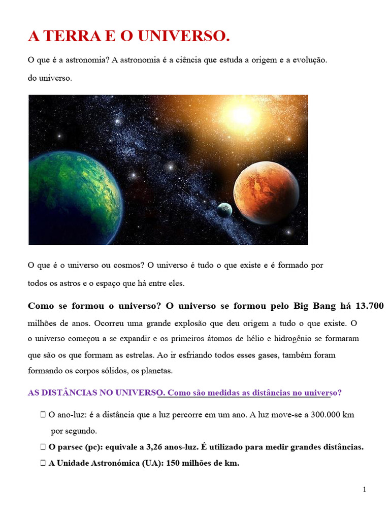 Astronomia: Terra e o Universo Explicados | PDF | Planetas | Sistema Solar