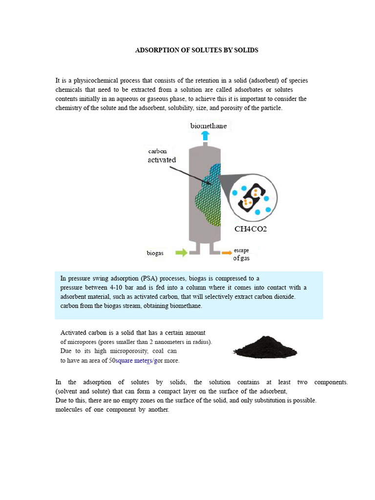 U4 - S8 - 8.absorption of Solutes by Solids | PDF | Adsorption | Solubility